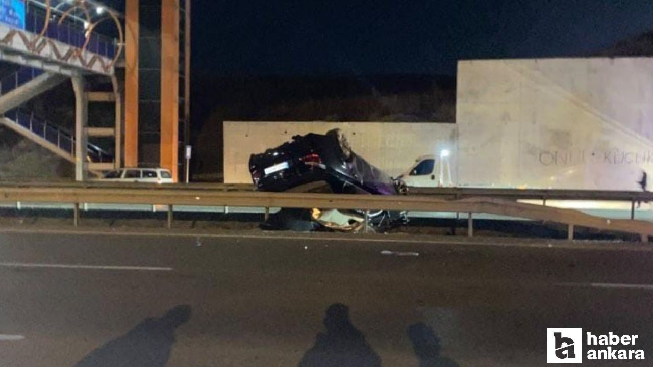 Ankara Mamak'ta trafik kazası! Otomobil takla attı, 6 kişi yaralandı!