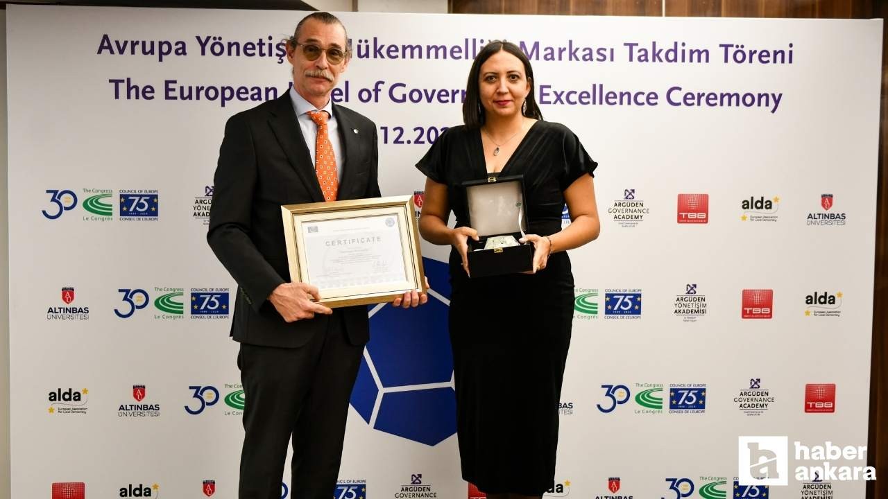 Etimesgut Belediyesi'ne Avrupa Yönetişim Mükemmelliği Markası ödülü verildi