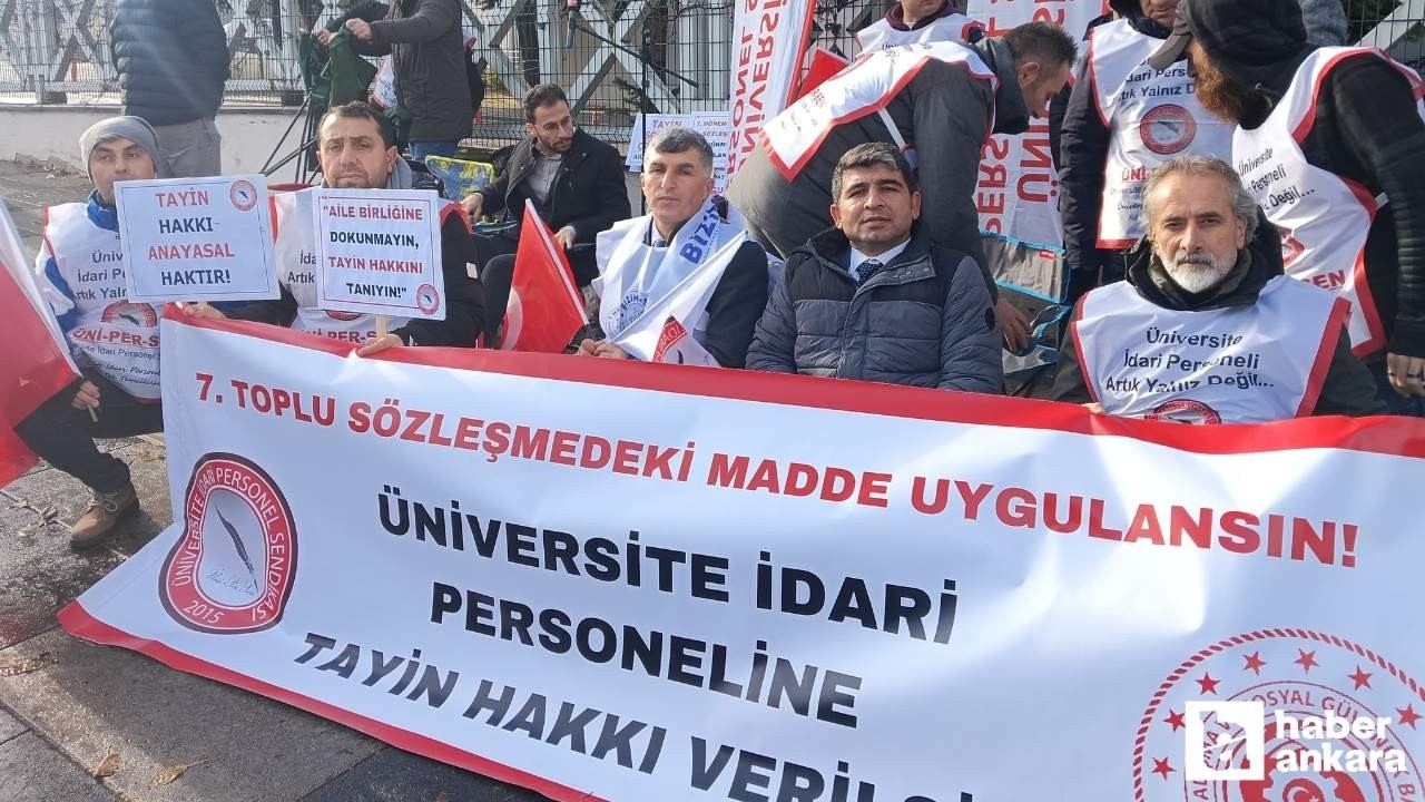 Ankara'da Çalışma Bakanlığı'nın önünde memurların 5 gün sürecek eylemi başladı
