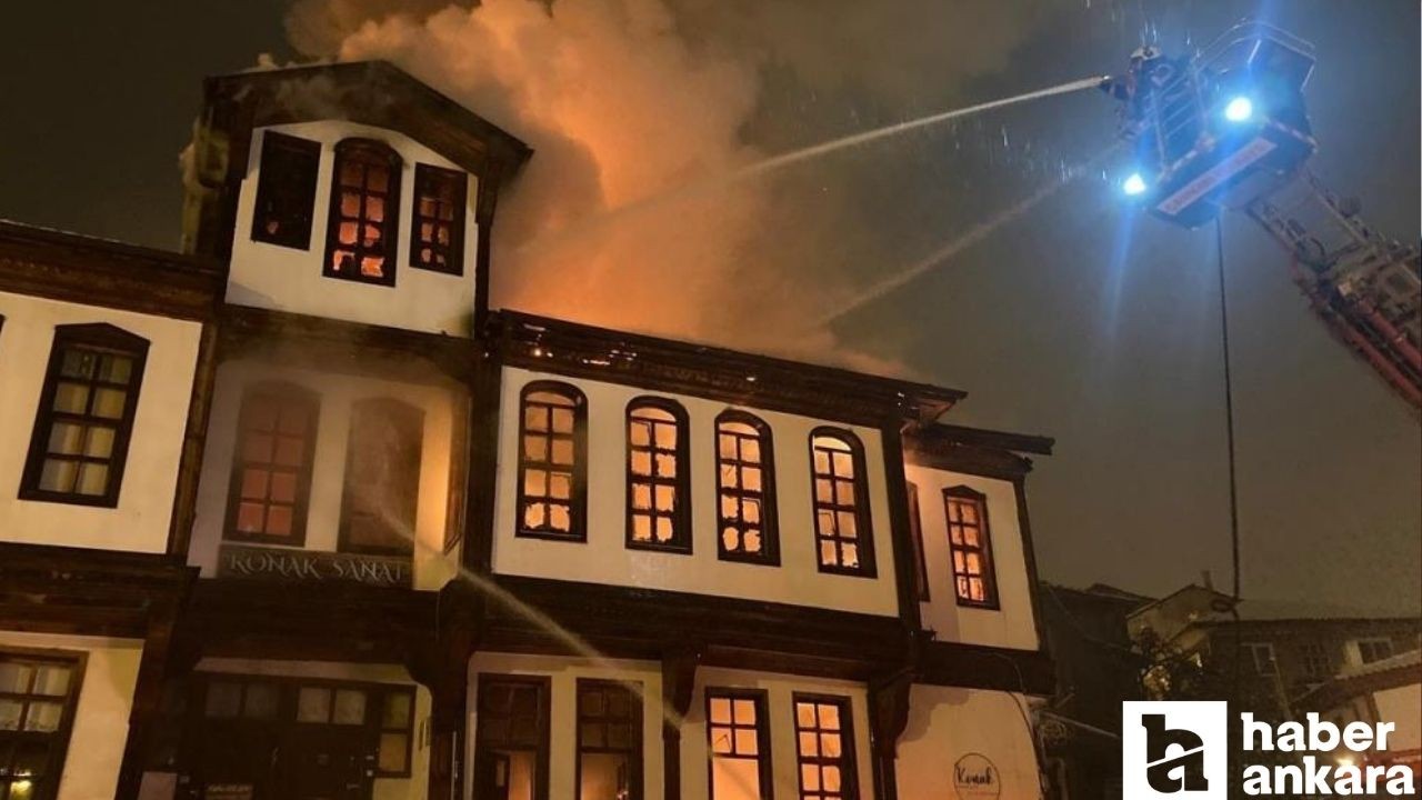 Çankırı’da tarihi konak alev alev yandı! Kullanılamaz hale geldi