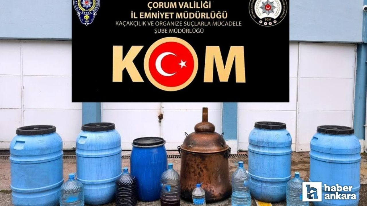 Çorum'da el yapımı alkol satışı yapan 1 kişi yakalandı