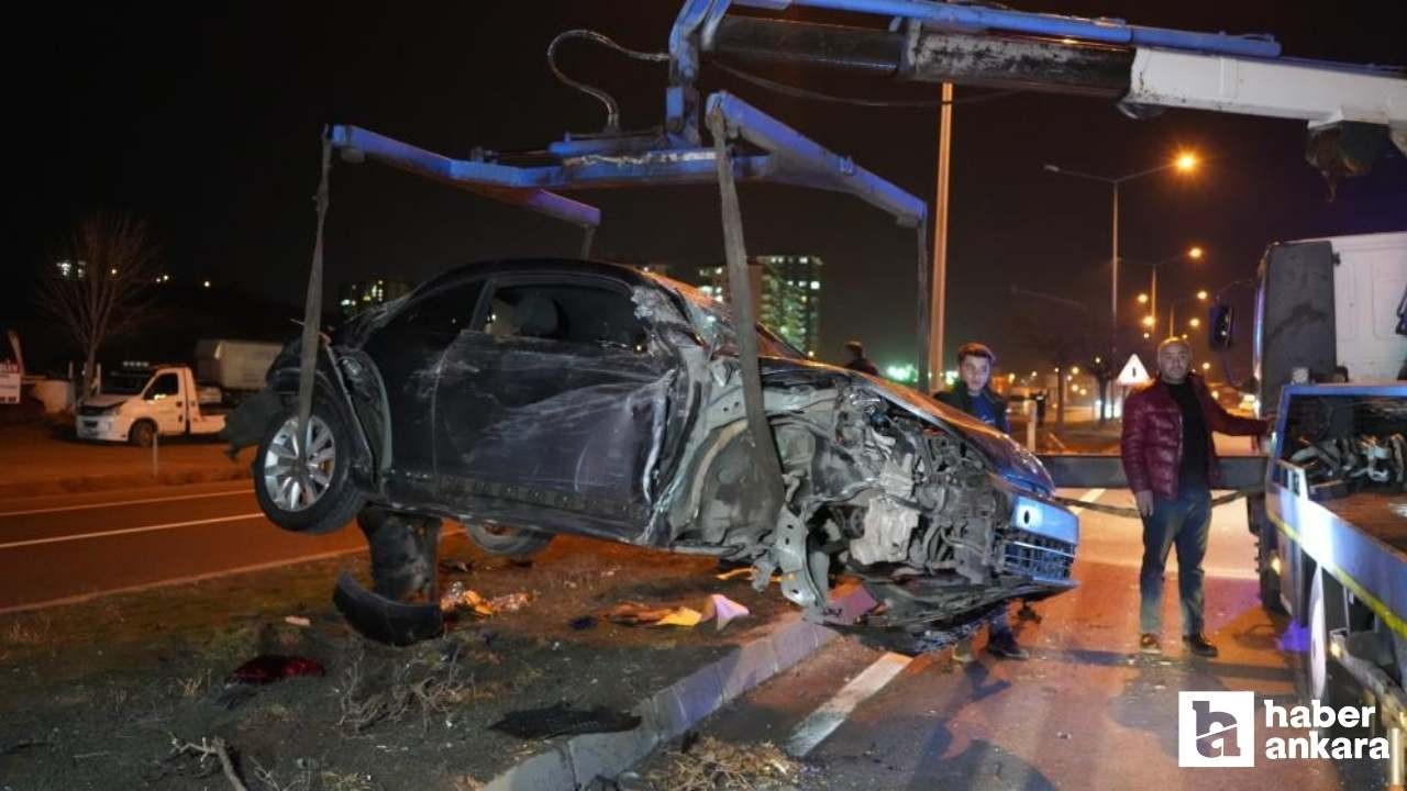 Kırıkkale'de tır ile çarpışıp takla atan otomobilde 2 kişi yaralandı