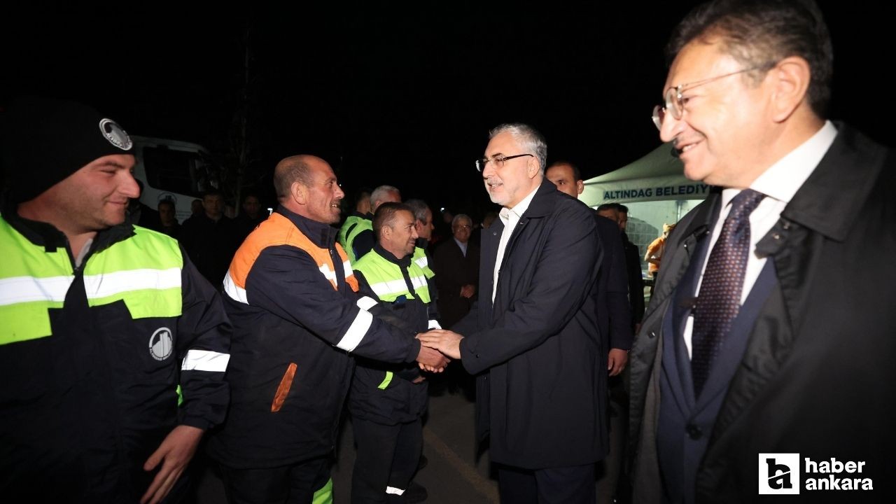 Altındağ Belediyesi işçileri 1 Mayıs'ta Bakan Işıkhan ile bir araya geldi