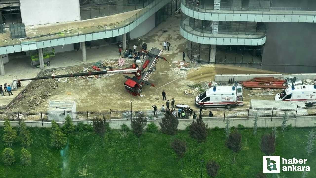 Çankaya'da kule vinç devrildi: 3 kişi yaralandı!