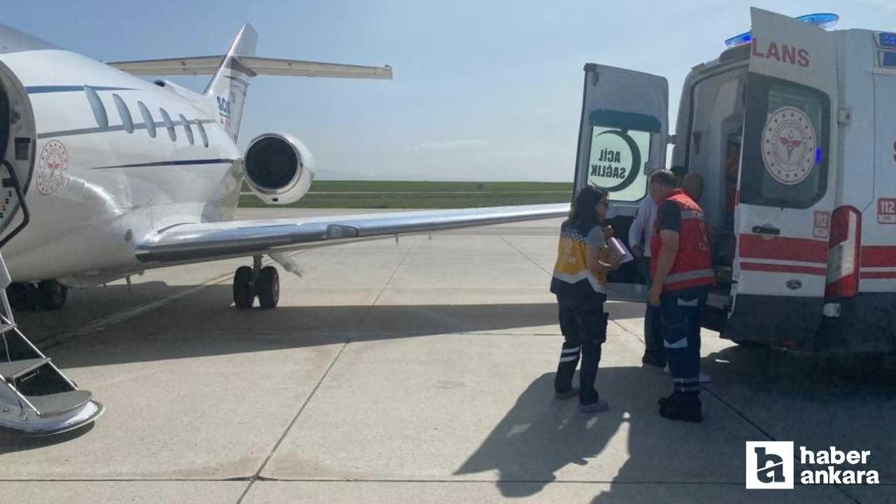 2 yaşındaki çocuk, ambulans uçakla Ağrı'dan Ankara'ya nakledildi
