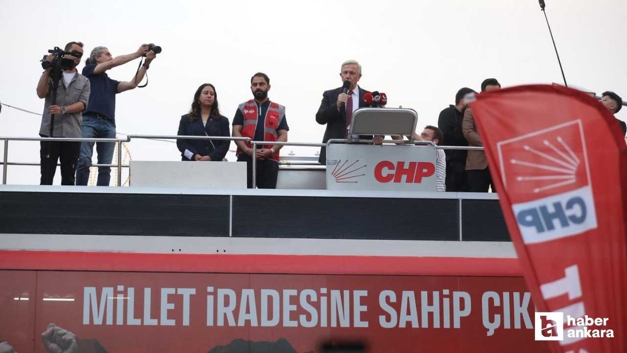 Mansur Yavaş Kızılay'da Millet İradesine Sahip Çıkıyor mitinginde konuştu
