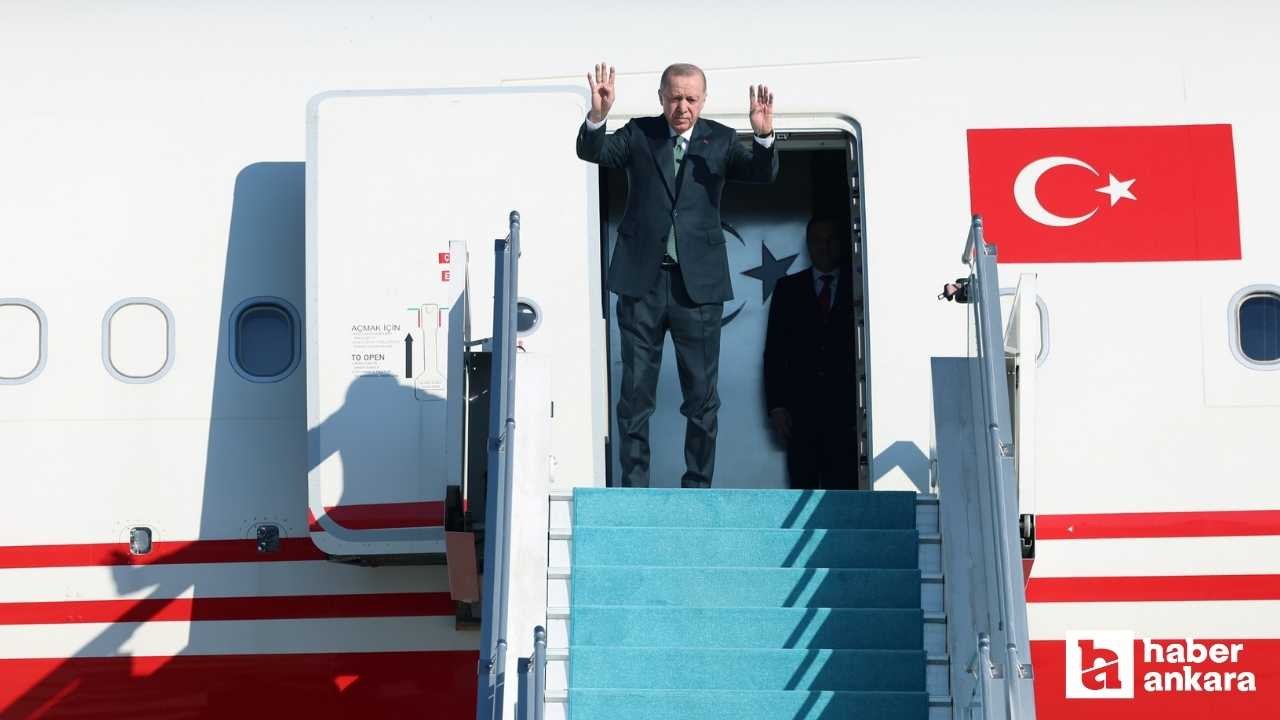 Cumhurbaşkanı Erdoğan, Ankara'dan Azerbaycan'a uğurlandı