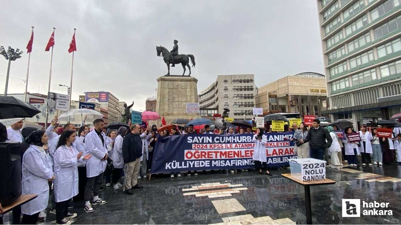 Ulus'ta öğretmenler ek atama için Cumhurbaşkanına seslendiler