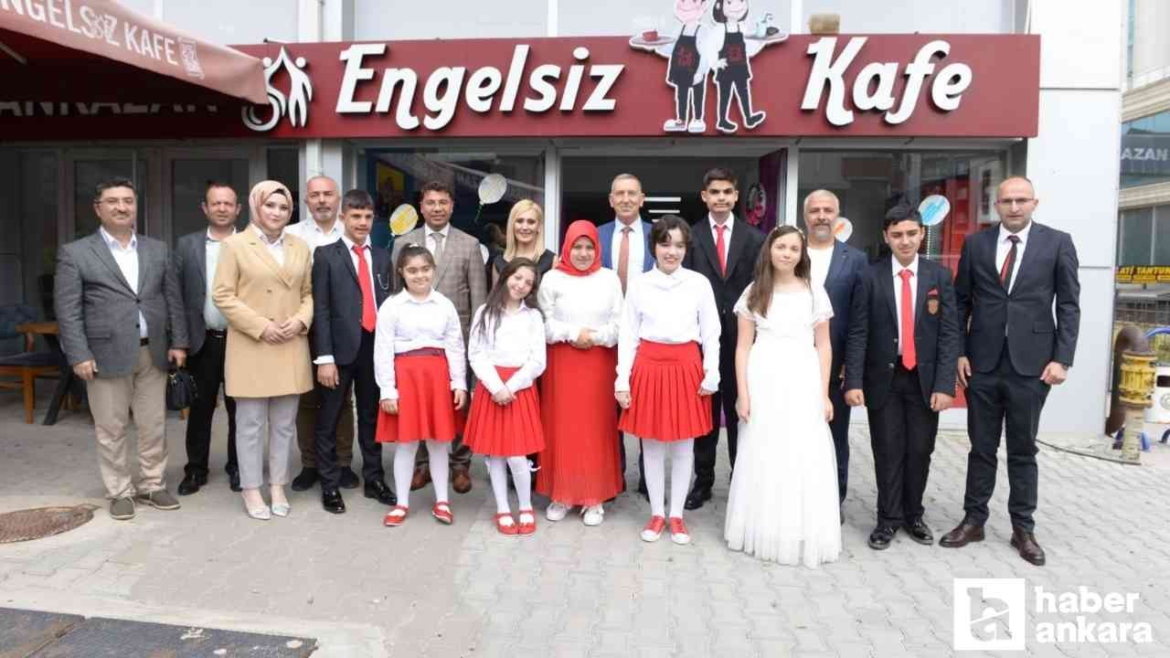 Özel öğrenciler Kahramankazan Belediyesi Engelsiz Kafe'de sergi açtı