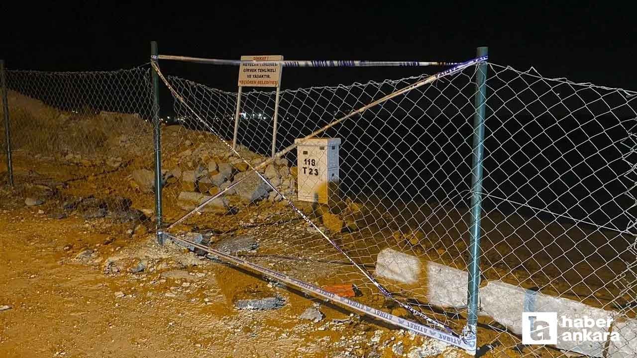Keçiören'de heyelan bölgesindeki çukura düşen çocuk yaralandı