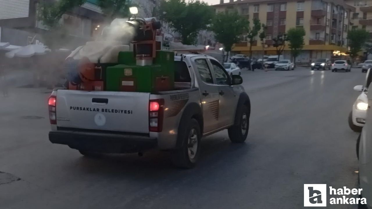 Pursaklar Belediyesi ilaçlama çalışmalarına gece gündüz devam ediyor