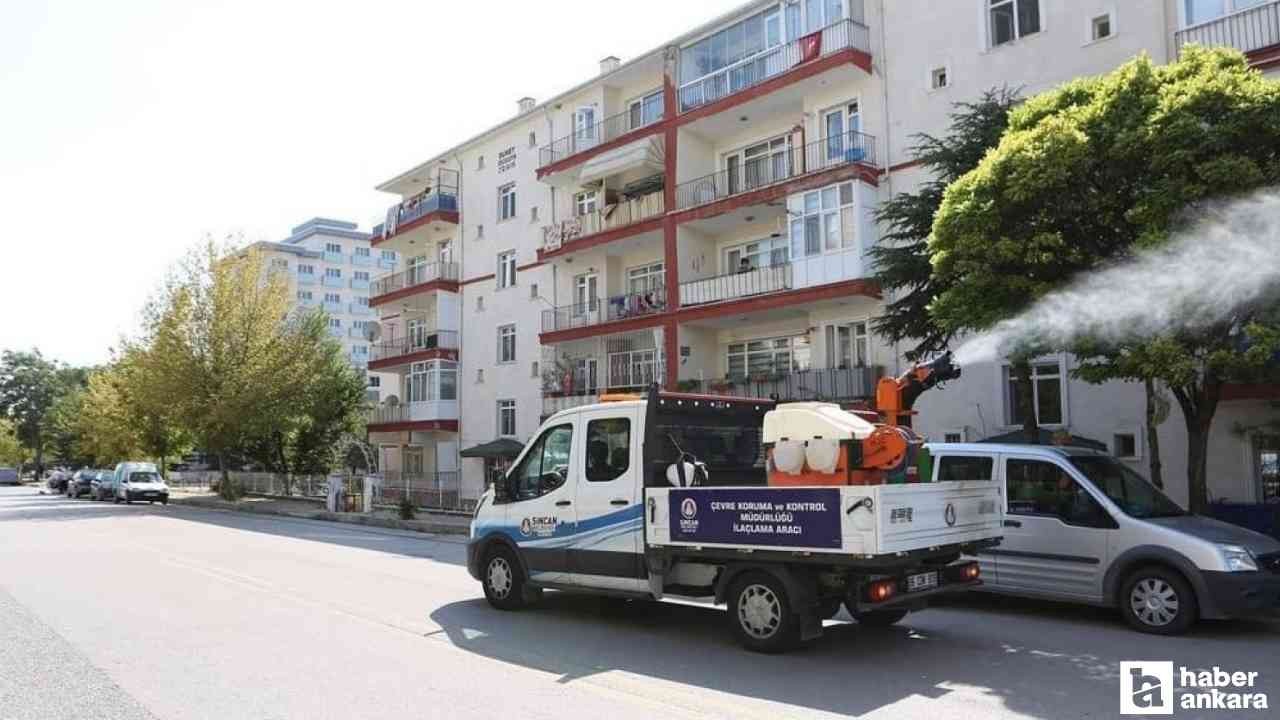 Sincan Belediyesi ortak kullanım alanlarını ilaçlamaya devam ediyor