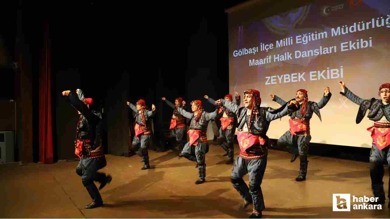 Gölbaşı'nda Maarif Halk Dansları Topluluğu yıl sonu gösterisi yapıldı