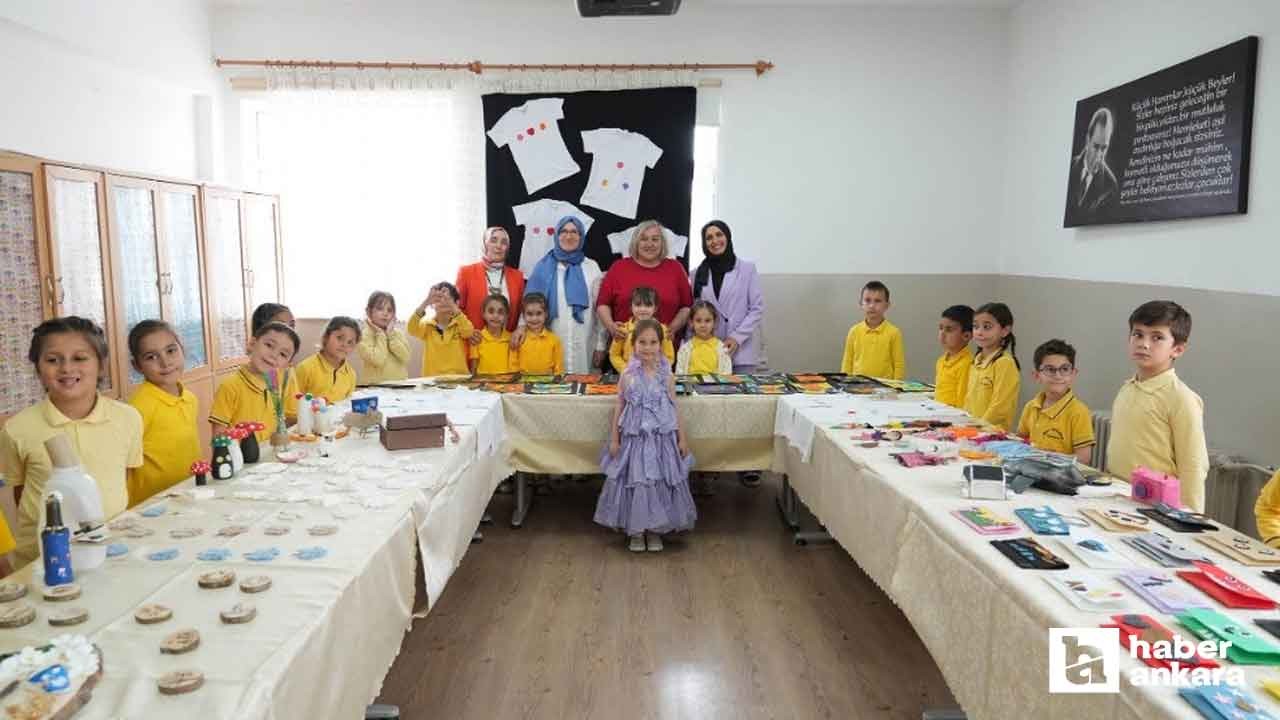 Keçiören Belediyesi ilkokul öğrencilerinin eserlerinden sergi açtı