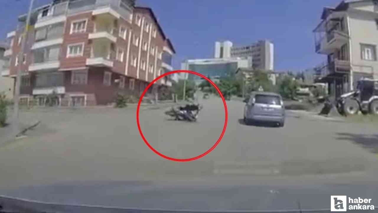 Elmadağ'da motosiklet kazası kısa süreli paniğe neden oldu