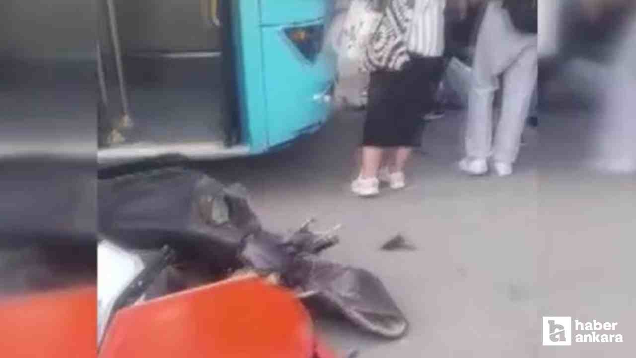 Gölbaşı'nda otobüsün altında kalan motosiklet sürücüsü yaralandı