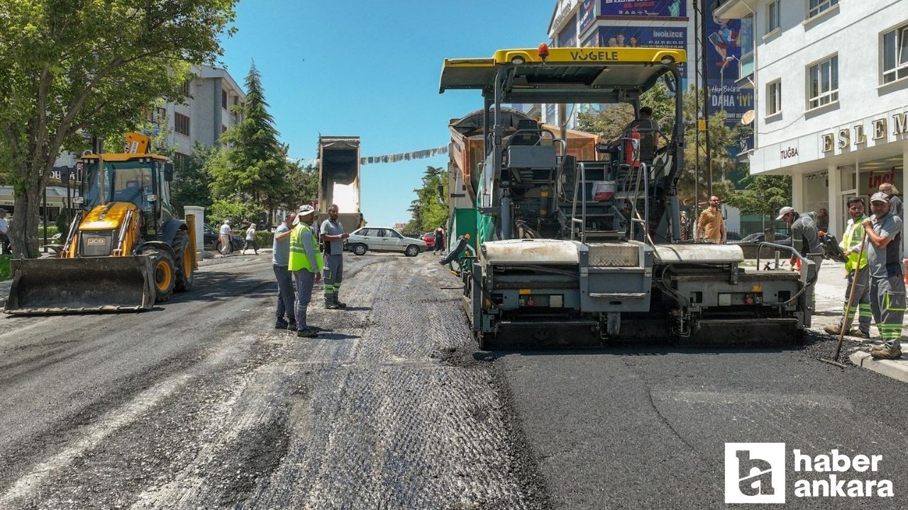 Etimesgut Belediyesi kapsamlı bir asfalt serim çalışması gerçekleştirdi