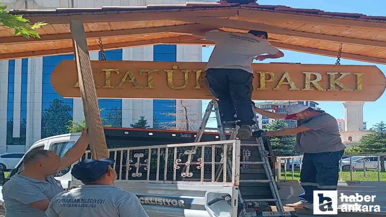 Pursaklar Belediyesi, Atatürk Parkı'nı bakım onarımdan geçirdi