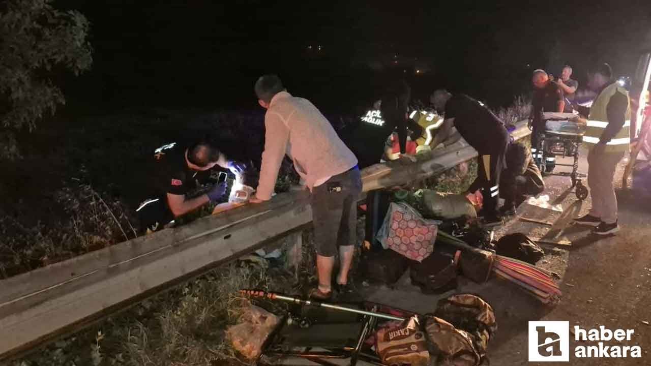 İstanbul'dan Ankara'ya gelen tır minibüse arkadan çarptı: 7 yaralı