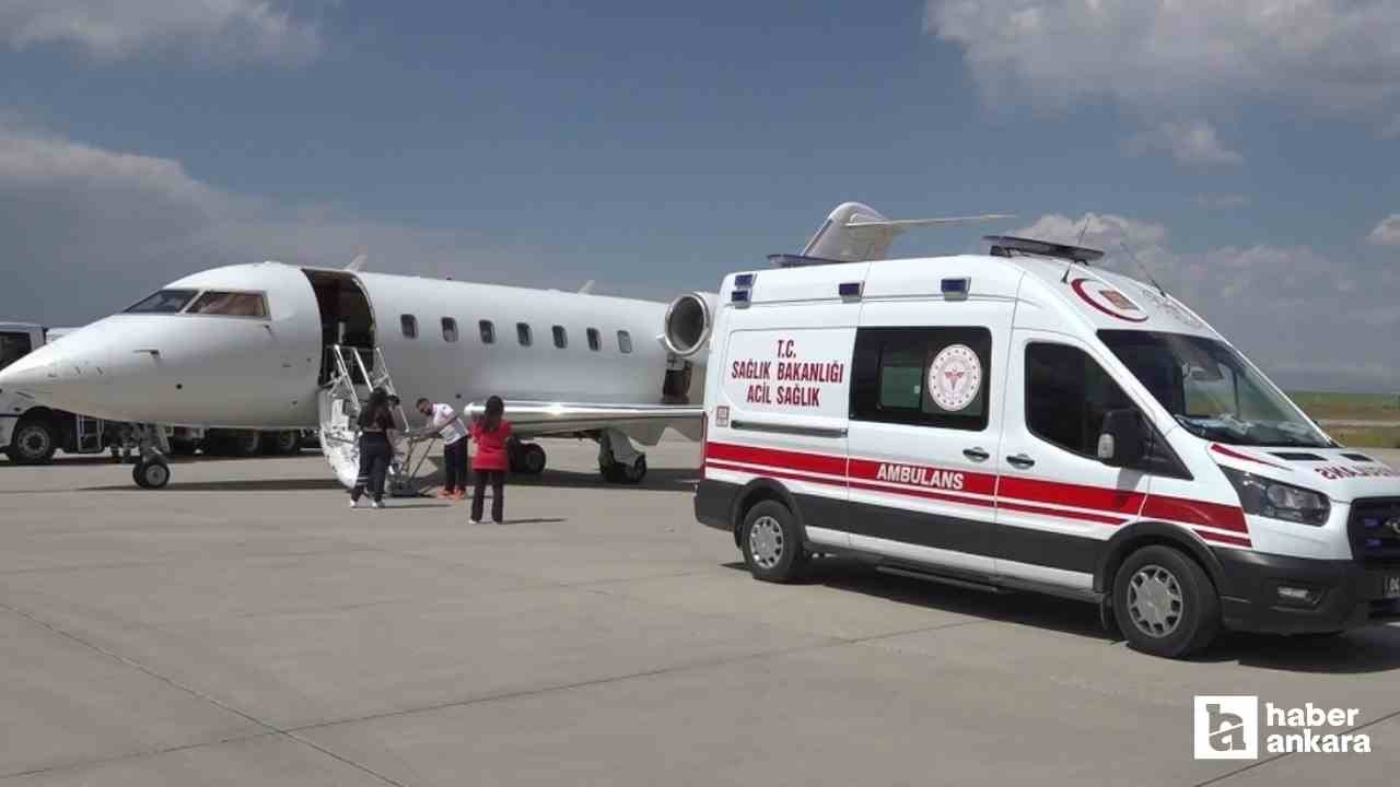 Rahatsızlanan çocuk ambulans uçakla Ağrı'dan Ankara'ya getirildi