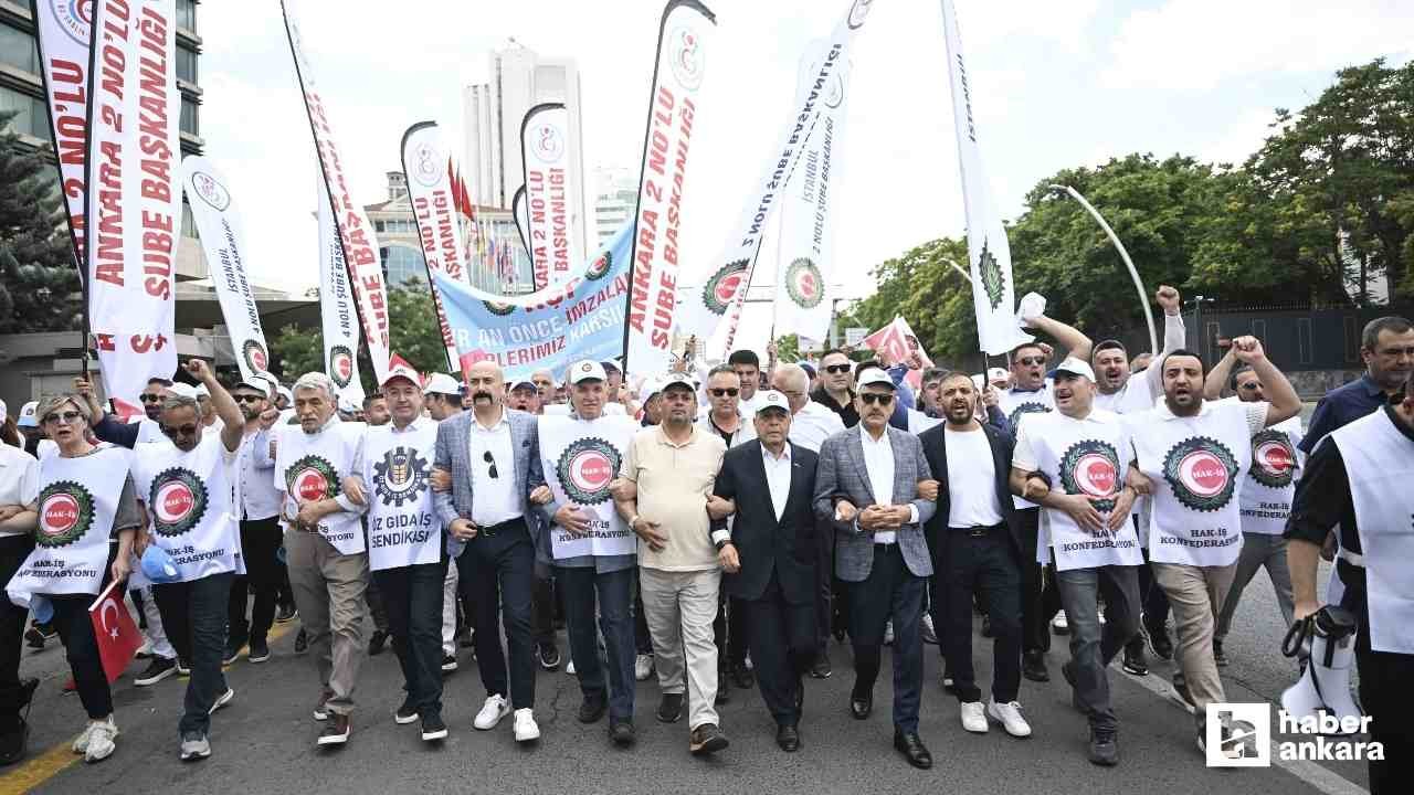 Ankara'da miting yapan işçiler toplu sözleşme teklifini kabul etmiyorlar