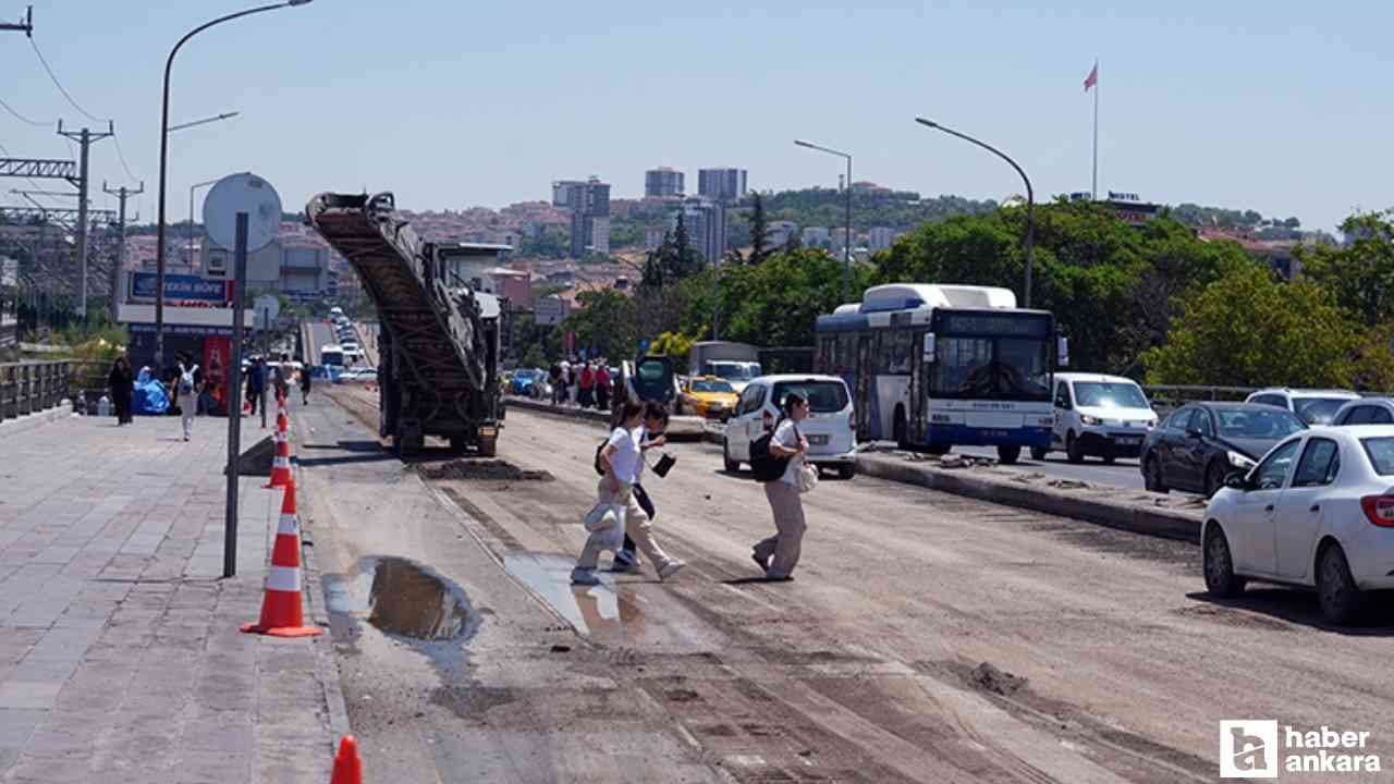 Sıhhiye Köprüsü'ndeki bakım çalışmalarının akşam saatlerinde tamamlanması bekleniyor