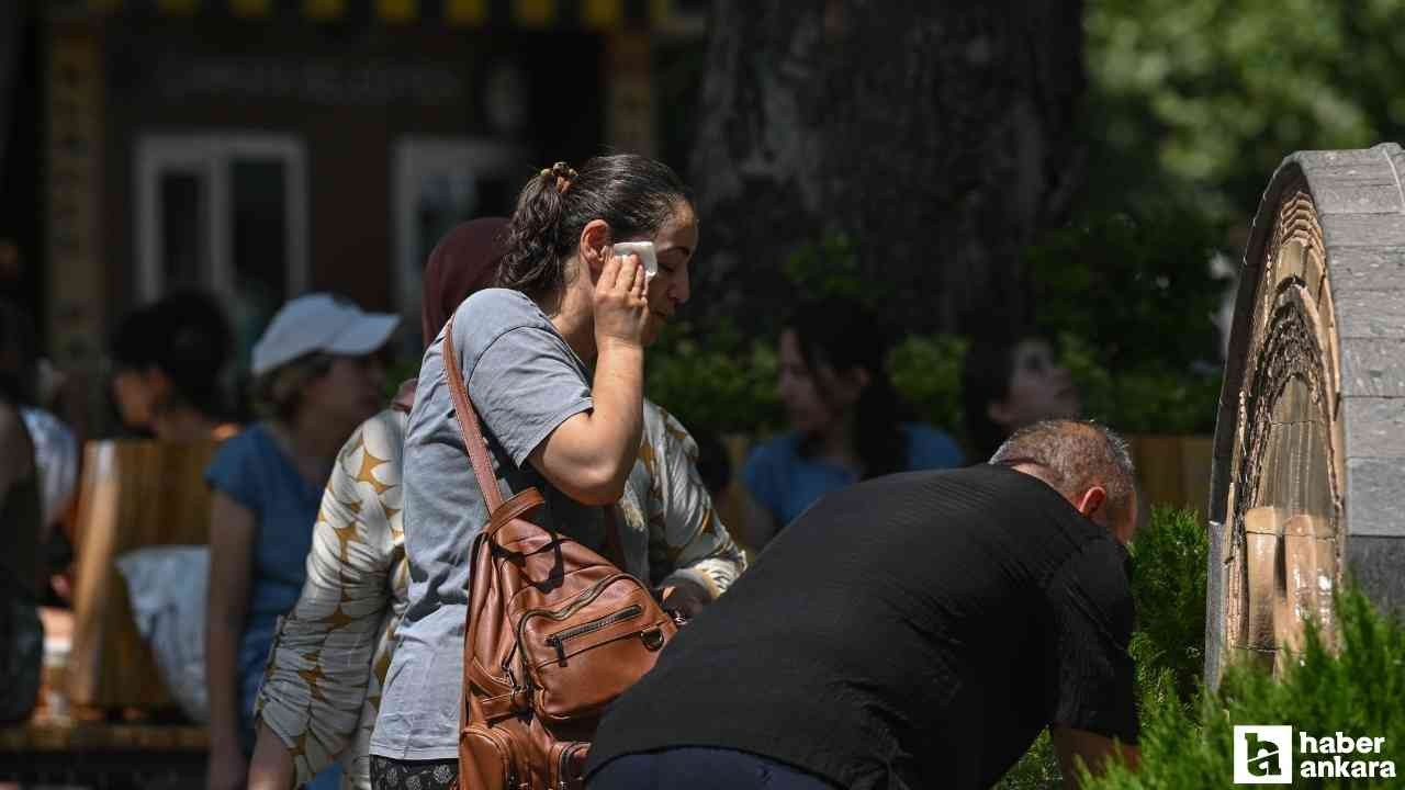 Başkentte vatandaşlar sıcaktan bunaldı!
