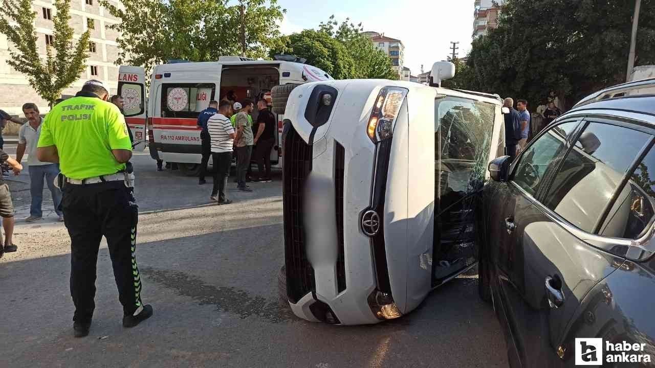 Kahramankazan'da hafif ticari araçlar çarpıştı: 2 yaralı