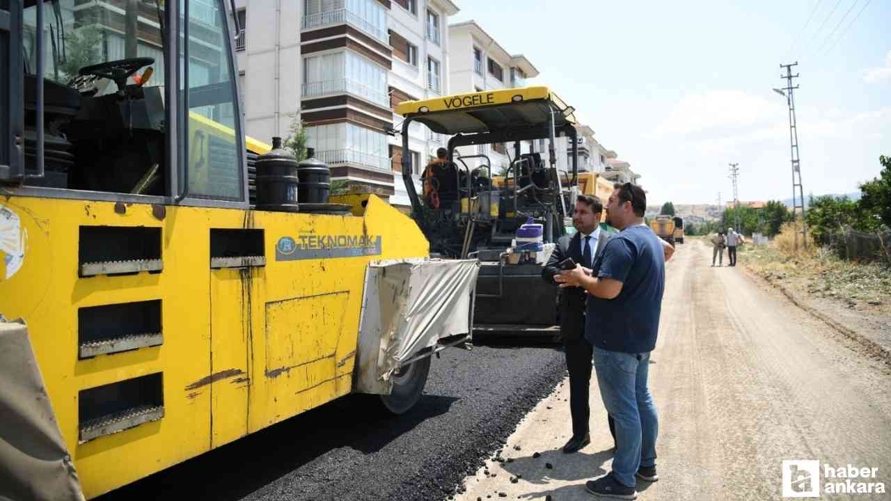 Kahramankazan'da TOKİ bölgesinde sıcak asfalt çalışması başladı