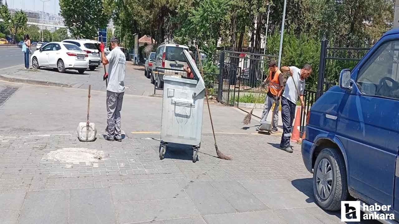 Altındağ Belediyesi temizlik ekiplerinden mahalle temizliği