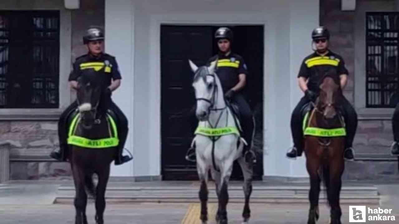 Kızılcahamam'da atlı polisler dikkat çekti