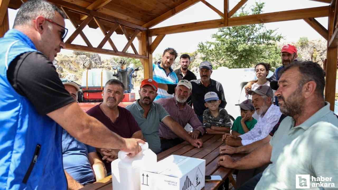 Etimesgut Belediyesi Veteriner İşleri Müdürlüğü ekipleri çiftçileri bilgilendirdi