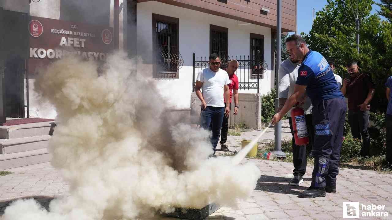 Keçiören Belediyesi personellerine yangın ve afet eğitimi verdi
