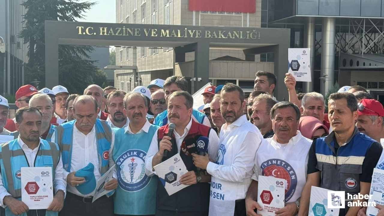 Başkentte memurlar Hazine ve Maliye Bakanlığı'na yürüdüler