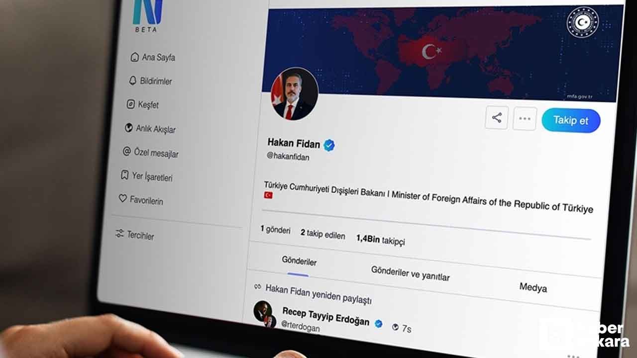 Dışişleri Bakanı Hakan Fidan'da artık NSosyal'de!