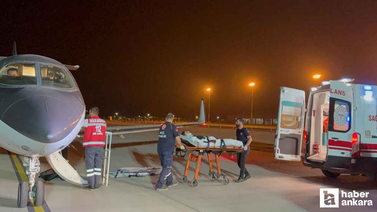 Muş'ta yaralanan çocuk ambulans uçakla Ankara'ya sevk edildi