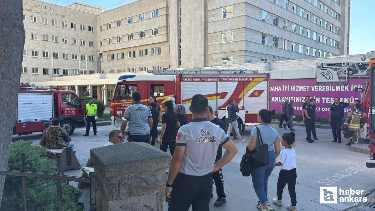 Hacettepe Üniversitesi Hastanesi'nde çıkan yangını itfaiye söndürdü