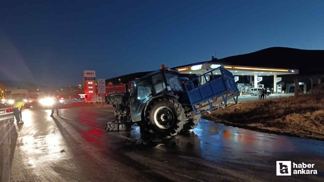 Beypazarı'nda traktör ile otomobil çarpıştı: 3 yaralı