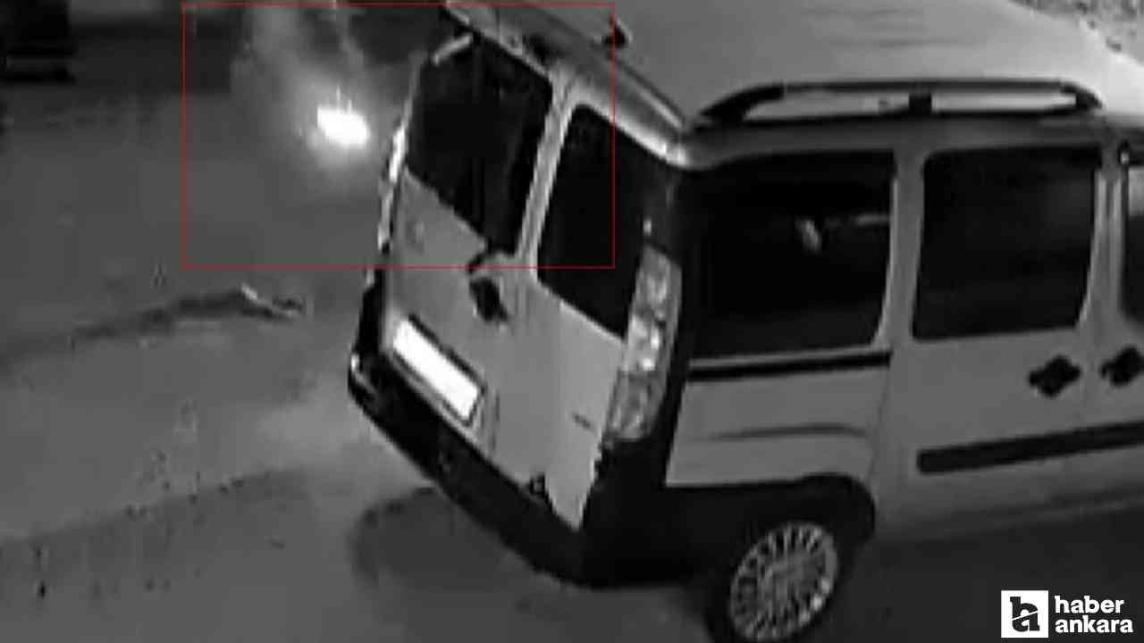 Elmadağ'da araç lastiklerine zarar veren şahıs güvenlik kamerasında!