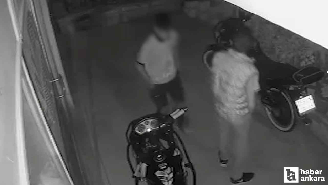 Yenimahalle'de motosiklet hırsızlığı güvenlik kamerasına yakalandı