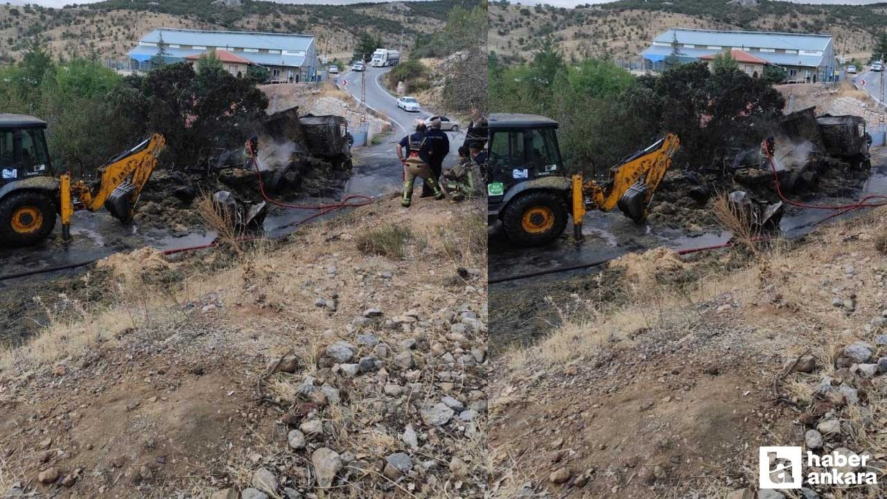 Elmadağ'da aynı tırda peş peşe yangın çıktı