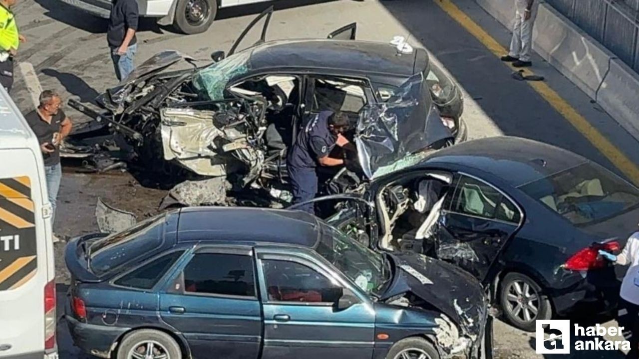 Etimesgut'ta zincirleme trafik kazası: 4 kişi yaralandı