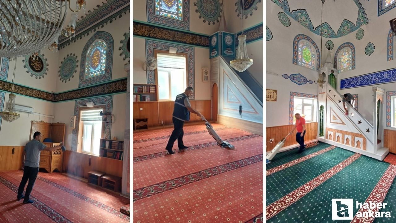 Pursaklar Belediyesi ilçe genelinde cami ve mescitleri temizledi