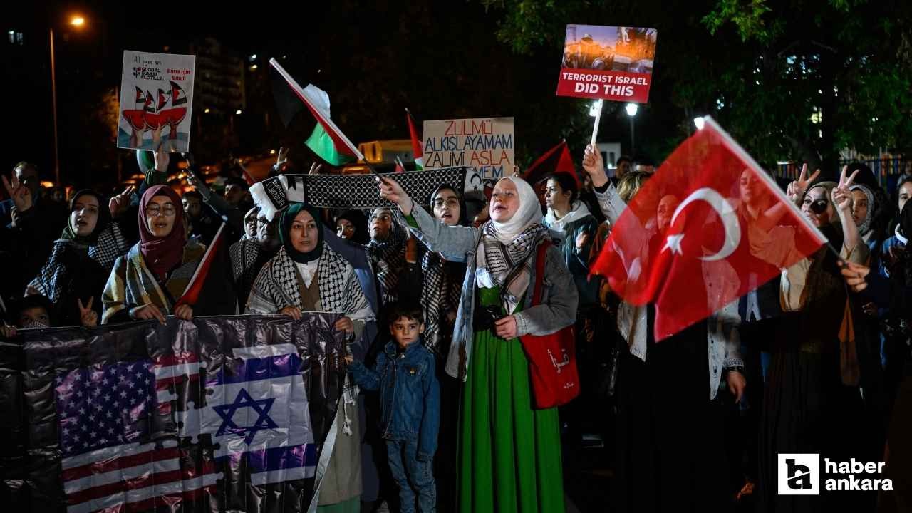 Ankara'da Küresel Sumud Filosu'na destek için eylem yapıldı