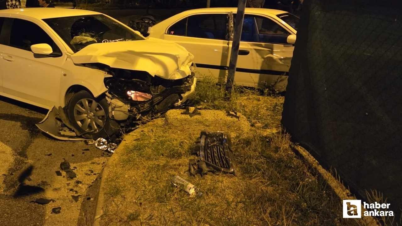 Elmadağ'da otomobiller kafa kafaya çarpıştı: 2 yaralı