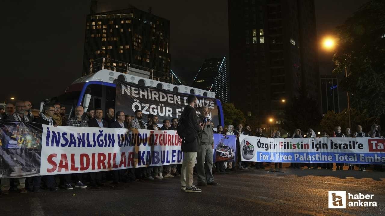 Ankara'da ABD Büyükelçiliği önünde İsrail protestoları devam ediyor