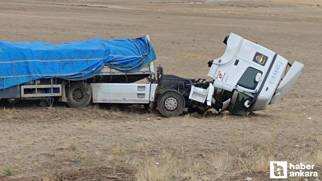 Konya-Ankara Karayolu'nda tır şarampole yuvarlandı!