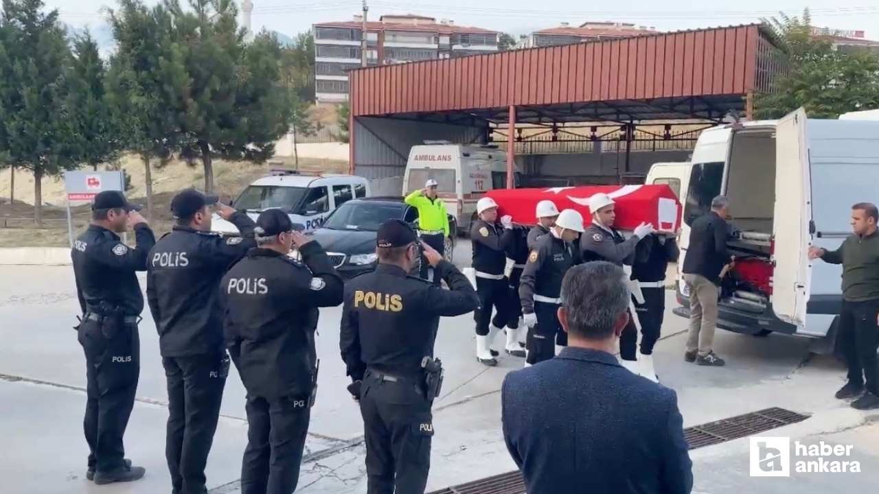 Ankara'da vefat eden polisin cenazesi Çorum'da törenle karşılandı