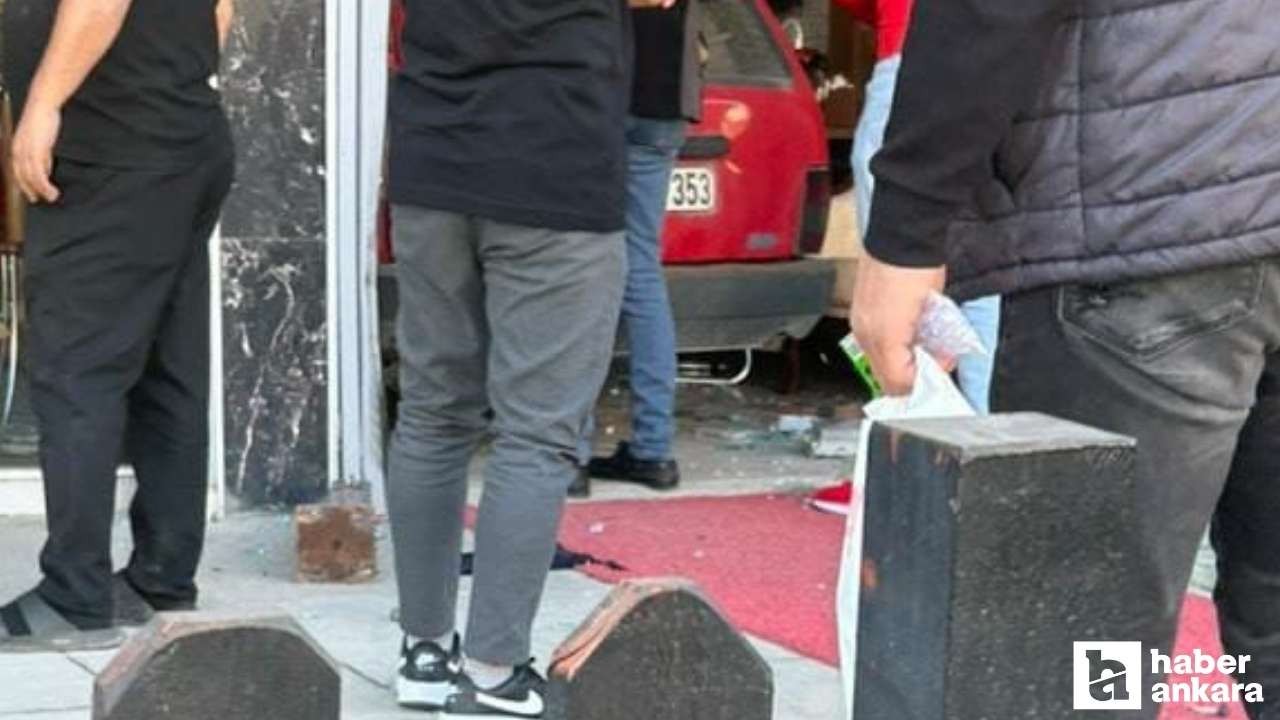 Sincan'da alkollü olduğu iddia edilen sürücü dükkana daldı!