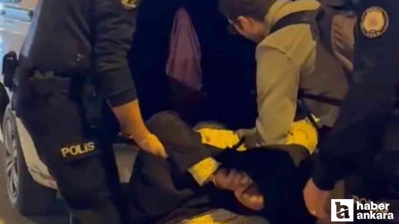 Keçiören'de psikolojik rahatsızlığı ve alkollü olan şahsın polislere saldırdığı iddiası!
